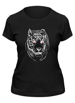 Заказать женскую футболку в Москве. Футболка классическая зверье тигр 2 от сергей дудников - готовые дизайны и нанесение принтов.