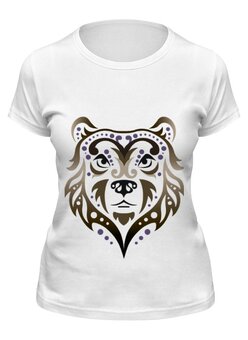Заказать женскую футболку в Москве. Футболка классическая Медведь от Ordwen - готовые дизайны и нанесение принтов.