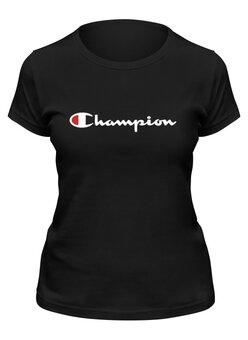 Заказать женскую футболку в Москве. Футболка классическая Champion от DESIGNER   - готовые дизайны и нанесение принтов.