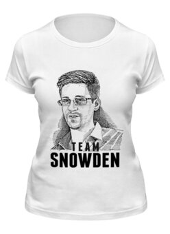 Заказать женскую футболку в Москве. Футболка классическая Edward Snowden от Leichenwagen - готовые дизайны и нанесение принтов.