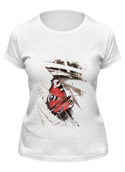 Заказать женскую футболку в Москве. Футболка классическая Бабочка от fun2fans - готовые дизайны и нанесение принтов.