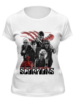 Заказать женскую футболку в Москве. Футболка классическая Scorpions от  ЯрМайка - готовые дизайны и нанесение принтов.
