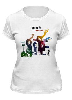 Заказать женскую футболку в Москве. Футболка классическая Группа ABBA от Fedor - готовые дизайны и нанесение принтов.