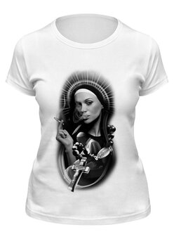 Заказать женскую футболку в Москве. Футболка классическая Монашка от T-shirt print  - готовые дизайны и нанесение принтов.