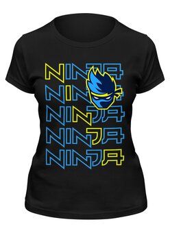 Заказать женскую футболку в Москве. Футболка классическая FORTNITE NINJA от geekbox - готовые дизайны и нанесение принтов.