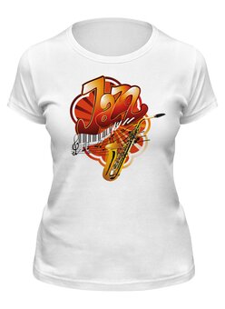 Заказать женскую футболку в Москве. Футболка классическая Джаз апельсиновый.  от Zorgo-Art  - готовые дизайны и нанесение принтов.