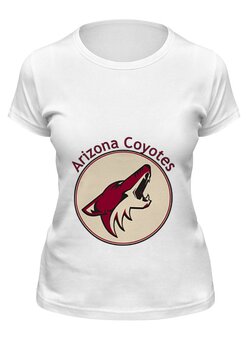 Заказать женскую футболку в Москве. Футболка классическая Arizona Coyotes от kspsshop - готовые дизайны и нанесение принтов.