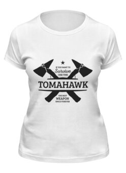 Заказать женскую футболку в Москве. Футболка классическая Томагавк от Y L - готовые дизайны и нанесение принтов.