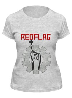 Заказать женскую футболку в Москве. Футболка классическая Red Flag от OEX design - готовые дизайны и нанесение принтов.