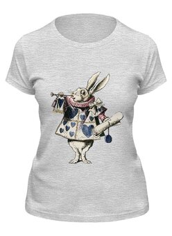 Заказать женскую футболку в Москве. Футболка классическая Белый Кролик от acidhouses - готовые дизайны и нанесение принтов.