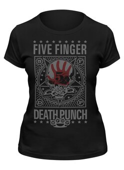 Заказать женскую футболку в Москве. Футболка классическая Five Finger Death Punch от geekbox - готовые дизайны и нанесение принтов.