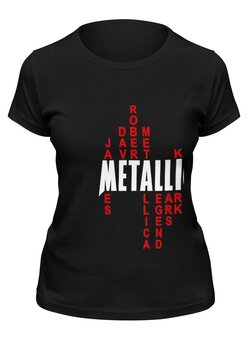 Заказать женскую футболку в Москве. Футболка классическая Metallica History от prokop7 - готовые дизайны и нанесение принтов.