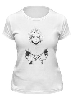 Заказать женскую футболку в Москве. Футболка классическая Мадонна от Виктор Гришин - готовые дизайны и нанесение принтов.