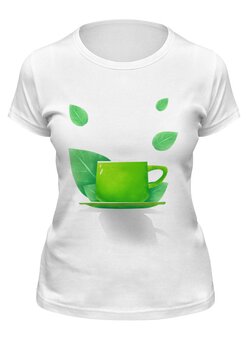 Заказать женскую футболку в Москве. Футболка классическая Чашка чая с мятой от Mirriliem  - готовые дизайны и нанесение принтов.