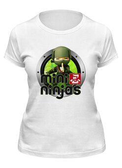 Заказать женскую футболку в Москве. Футболка классическая Mini Ninjas от THE_NISE  - готовые дизайны и нанесение принтов.