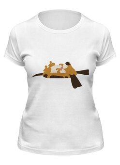 Заказать женскую футболку в Москве. Футболка классическая Спящий щенок от svetlanas - готовые дизайны и нанесение принтов.