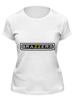 Заказать женскую футболку в Москве. Футболка классическая Brazzers от Юрий Чингаев - готовые дизайны и нанесение принтов.