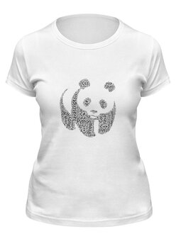 Заказать женскую футболку в Москве. Футболка классическая Язык панды от AstArt - готовые дизайны и нанесение принтов.