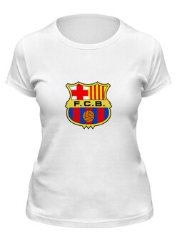 Заказать женскую футболку в Москве. Футболка классическая Futbol Club Barcelona от KinoArt - готовые дизайны и нанесение принтов.