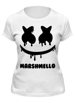 Заказать женскую футболку в Москве. Футболка классическая Marshmello от weeert - готовые дизайны и нанесение принтов.
