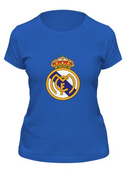 Заказать женскую футболку в Москве. Футболка классическая "Реал Мадрид" от dobryidesign - готовые дизайны и нанесение принтов.