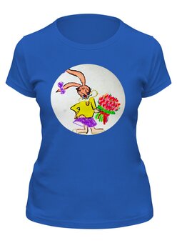 Заказать женскую футболку в Москве. Футболка классическая Зайка от mrs-snit@yandex.ru - готовые дизайны и нанесение принтов.