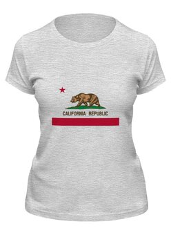 Заказать женскую футболку в Москве. Футболка классическая Калифорния флаг от akimakimych - готовые дизайны и нанесение принтов.