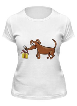 Заказать женскую футболку в Москве. Футболка классическая Собака от Romanova - готовые дизайны и нанесение принтов.