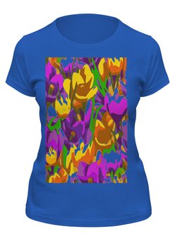 Заказать женскую футболку в Москве. Футболка классическая цветочная песня от Мира  - готовые дизайны и нанесение принтов.