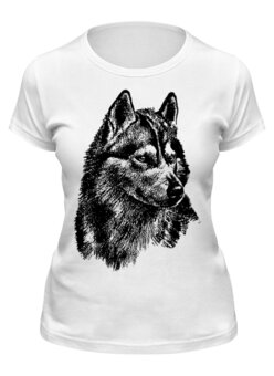 Заказать женскую футболку в Москве. Футболка классическая Волк      от mega281@yandex.ru - готовые дизайны и нанесение принтов.