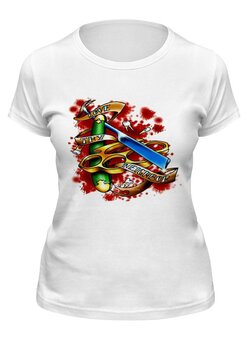 Заказать женскую футболку в Москве. Футболка классическая Love thy neighbor от Серега Шнайдер - готовые дизайны и нанесение принтов.