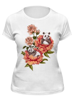 Заказать женскую футболку в Москве. Футболка классическая панды в цветах от 4erta - готовые дизайны и нанесение принтов.