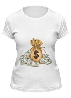 Заказать женскую футболку в Москве. Футболка классическая Доллар от Ирина - готовые дизайны и нанесение принтов.