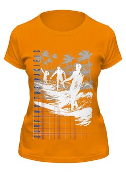 Заказать женскую футболку в Москве. Футболка классическая HONOLULU Surfing The Pacific от balden - готовые дизайны и нанесение принтов.
