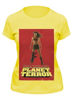 Заказать женскую футболку в Москве. Футболка классическая Planet Terror yellow от KinoArt - готовые дизайны и нанесение принтов.