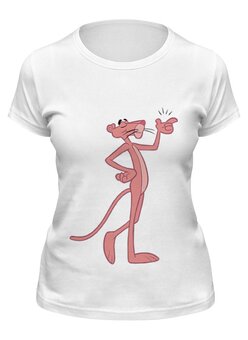 Заказать женскую футболку в Москве. Футболка классическая Розовая пантера от olgam - готовые дизайны и нанесение принтов.