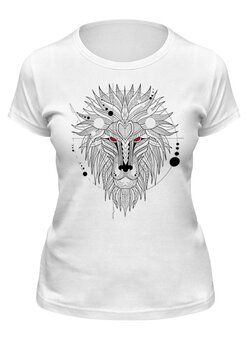 Заказать женскую футболку в Москве. Футболка классическая Лев ( Lion) от nadegda - готовые дизайны и нанесение принтов.