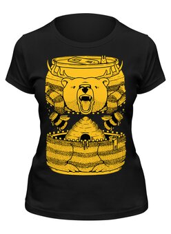 Заказать женскую футболку в Москве. Футболка классическая Bear Beer /Медведь и Мед от crash - готовые дизайны и нанесение принтов.
