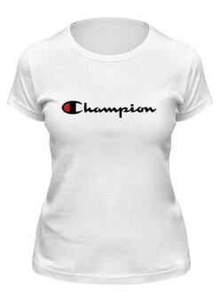 Заказать женскую футболку в Москве. Футболка классическая Champion от DESIGNER   - готовые дизайны и нанесение принтов.