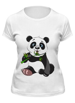 Заказать женскую футболку в Москве. Футболка классическая Панда от Виктор Гришин - готовые дизайны и нанесение принтов.