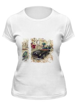 Заказать женскую футболку в Москве. Футболка классическая Car Vintage от Abstractiya - готовые дизайны и нанесение принтов.