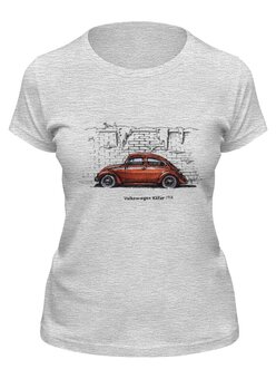 Заказать женскую футболку в Москве. Футболка классическая Volkswagen Beetle от miks - готовые дизайны и нанесение принтов.