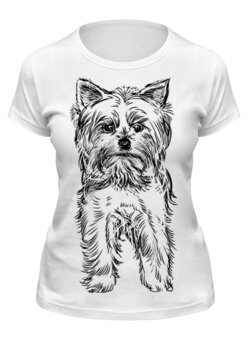 Заказать женскую футболку в Москве. Футболка классическая Собака от Mari_M - готовые дизайны и нанесение принтов.