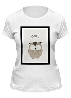 Заказать женскую футболку в Москве. Футболка классическая Сова (owl) от vphone - готовые дизайны и нанесение принтов.