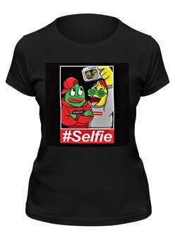 Заказать женскую футболку в Москве. Футболка классическая #Selfie от Print design  - готовые дизайны и нанесение принтов.