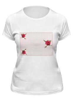 Заказать женскую футболку в Москве. Футболка классическая Rose Low Poly vector от natulia_hatulia@yahoo.com - готовые дизайны и нанесение принтов.