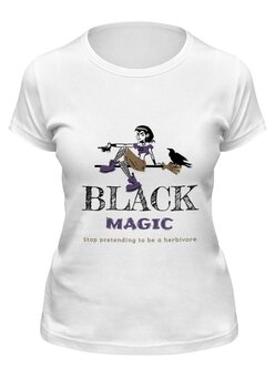 Заказать женскую футболку в Москве. Футболка классическая Черная магия от Марина  - готовые дизайны и нанесение принтов.