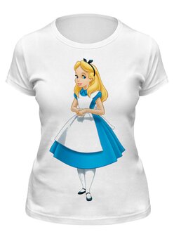 Заказать женскую футболку в Москве. Футболка классическая Алиса от YellowCloverShop - готовые дизайны и нанесение принтов.