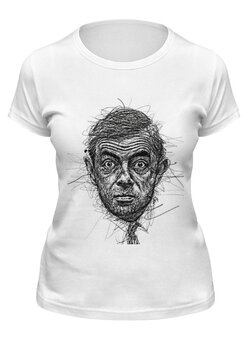Заказать женскую футболку в Москве. Футболка классическая Rowan Atkinson от Leichenwagen - готовые дизайны и нанесение принтов.
