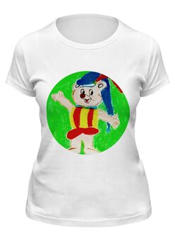 Заказать женскую футболку в Москве. Футболка классическая Мишка от mrs-snit@yandex.ru - готовые дизайны и нанесение принтов.